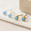 Tala Lani Sterling Silver Blue Opal Star Stud Earrings in Gold or Silver