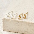 Tala Lani Sterling Silver Opal Star Stud Earrings in Silver and Gold