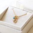 Tala Lani Gold Sterling Silver Star and Moon Blue Opal Necklace	 in Packaging