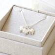 Tala Lani Sterling Silver Baroque Triple Heart Necklace in Packaging