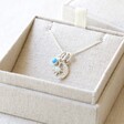 Tala Lani Sterling Silver Star and Moon Blue Opal Necklace in Packaging