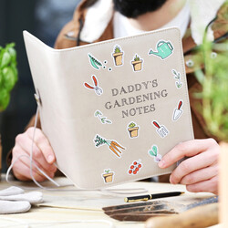 Personalised 'Gardening Notes' Faux Leather Refillable Notebook