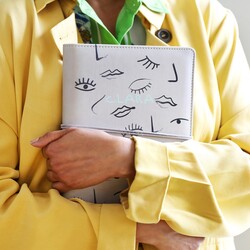 Personalised Eyes & Lips Vegan Leather Refillable Notebook