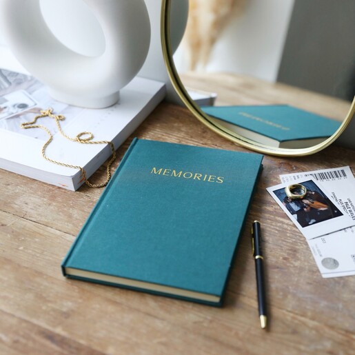 Personalised Fabric Notebook in Green