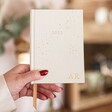 Model Holding Personalised Gold Starry 2022 Diary