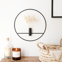 Black Metal Wire Wall Vase