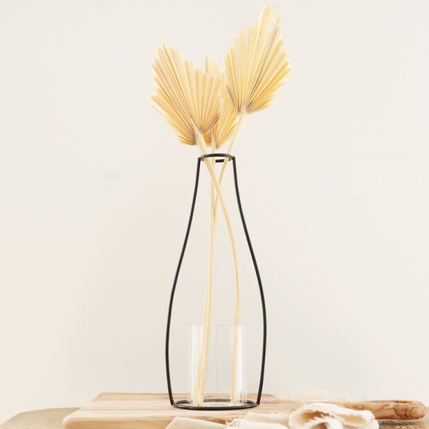 Large Black Metal Wire Outline Vase