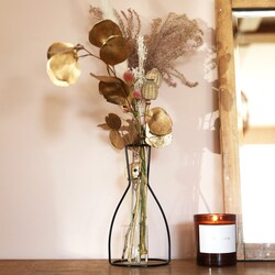 Medium Black Metal Wire Outline Vase