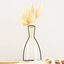 Medium Black Metal Wire Outline Vase