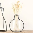 Modern Small Black Metal Wire Outline Vase