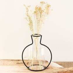 Small Black Metal Wire Outline Vase