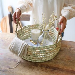 Large Round Open Weave Basket