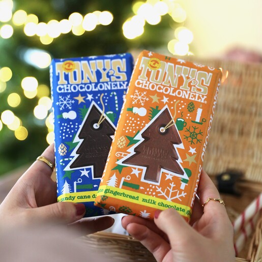 Candy Cane Dark Chocolate Also Available Tony's Chocolonely Festive Chocolate Bars