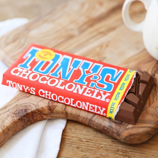 Lisa Angel Tony's Chocolonely Milk Chocolate Bar