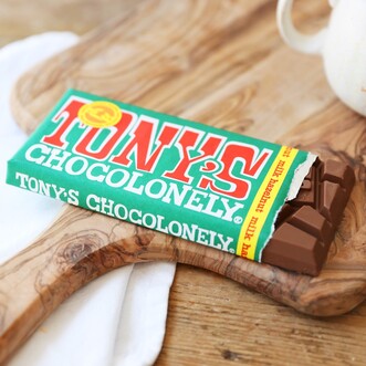 Tony's Chocolonely Milk Chocolate and Hazelnut Bar