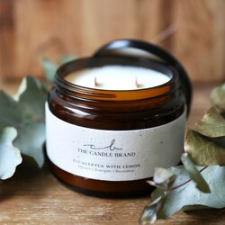 The Candle Brand Burn + Bloom Eucalyptus with Lemon 100 Hour Candle