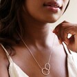 Sterling Silver Organic Shape Hoop Necklace on Model