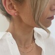 Lisa Angel Sterling Silver Crystal Stud Earrings on Model
