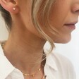 Lisa Angel Women's Sterling Silver Crystal Stud Earrings on Model