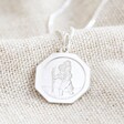 Lisa Angel Personalised Sterling Silver Hexagonal St Christopher Pendant Necklace