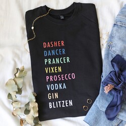Tipsy Reindeer Sweatshirt in Black