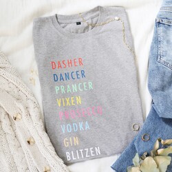 Tipsy Reindeer T-Shirt in Grey