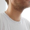 Model Wearing Lisa Angel Men's Sterling Silver Curb Chain Necklace