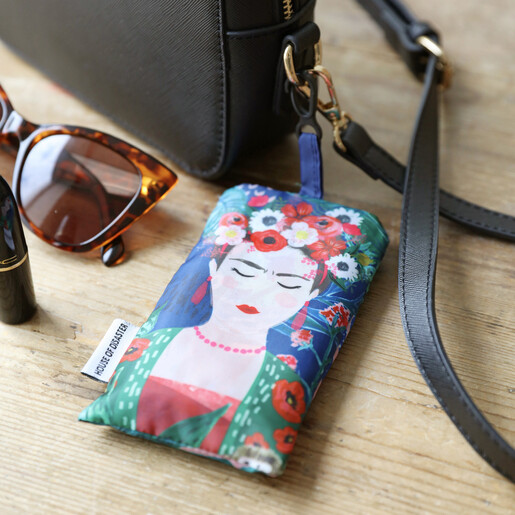 Recycled Frida Kahlo Shopper Tote in Pouch