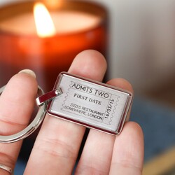 Personalised Stainless Steel Ticket Keyring