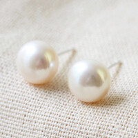 Ivory Sterling Silver Freshwater Pearl Stud Earrings