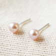 Ladies' Tiny Vintage Pink Sterling Silver Freshwater Pearl Stud Earrings
