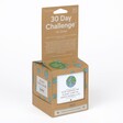 30 day go green challenge cube in brown packaging on white background
