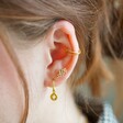 Lisa Angel Gold Sterling Silver Star Disc Charm Huggie Hoop Earrings As Part of Curated Ear Look