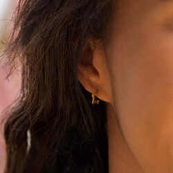 Mini Gold Sterling Silver Star Huggie Hoop Earrings