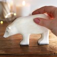 Model Holding East of India Large Wooden Polar Bear Standing Decoration
