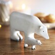 East of India Wooden Polar Bear Standing Decoration in Large and Small