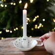East of India Porcelain Dream Candle Holder with Candle