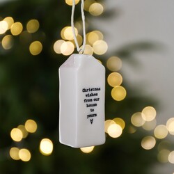 East of India Porcelain House Hanging Decoration