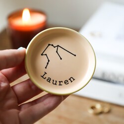 Personalised Constellation Pastel Orange Ring Dish