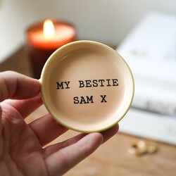 Personalised Message Pastel Orange Ring Dish