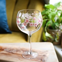 Cherry Blossom Balloon Gin Glass