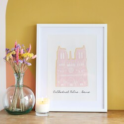 A3 Cathedral Notre Dame Print