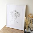 Stylish Black and White A3 Flower Crown Print