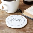 Bestie Personalised Everything I Could Wish For Organic Shape Coaster