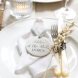 Personalised Wedding Circle Hanging Decoration as Napkin Holder