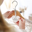 Personalised Wedding Heart Hanging Decoration Hanging on a Coat Hander