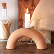 Terracotta Arch Candlestick Holder with Candle