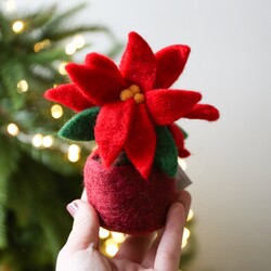 Felt Poinsettia Plant Christmas Decoration