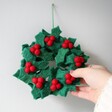 Lisa Angel Mini Felt Holly Wreath Hanging Christmas Decoration