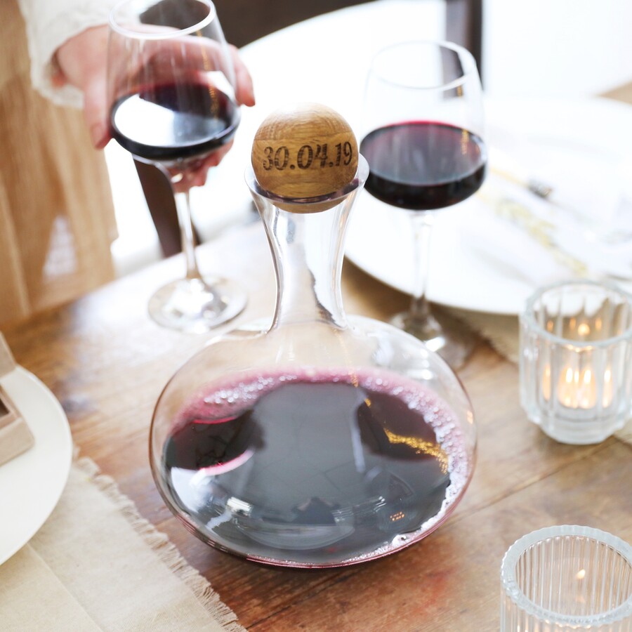 Sagaform Wine Carafe with Personalised Stopper Lisa Angel